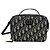 Autre Marque Bolsa Dior Vanity Oblique azul em lona e couro