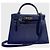 Hermès Kelly 28 Bleu Tasche Blau - Ansicht 5
