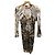 Leonard Silk Printed Dress Beige