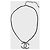 Collana Chanel CC in metallo dorato e pelle nera Argento