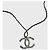 Collana Chanel CC in metallo dorato e pelle nera Argento - vista 6