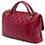 Borsa Satchel con manico Chanel Medium in vitello glassato rosso Castle Rock - vista 2
