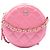 Clutch Chanel em pele de cordeiro acolchoada rosa com pérolas redondas e alça de corrente