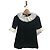 Autre Marque Baby Dior Kleid aus schwarzem Samt mit weißer Spitze Größe 8
