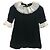 Autre Marque Baby Dior Kleid aus schwarzem Samt mit weißer Spitze Größe 8 - Ansicht 9