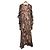 Vestido longo de seda rosa Etro com padrões castanhos