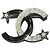 Broche Chanel noire et argent Argenté