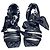 Sandali Chanel Neri in Tessuto con Cinturino a Nastro Double-C Taglia 36 Multicolore