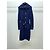 Abrigo largo Chanel Navy de cachemira con cinturón Multicolor