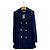 Autre Marque Saint Laurent Wollmantel Navy Doppelreihig Mehrfarben