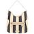 Borsa Hobo a tracolla singola Burberry Stripe Crudo Blu navy