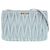 Borsa a tracolla in pelle Matelassé Logo Miu Miu Blu chiaro