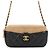 Timeless Chanel Matelassé Schultertasche mit Kette Schwarz Beige