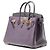 Hermès Birkin 25 aus Togo-Leder mit Krokodil-Akzenten Lila - Ansicht 3