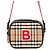 Borsa a tracolla Burberry Nova Check B Patch Nero Rosso Beige