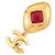 Chanel Brosche Gold und Rot Golden