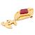 Chanel Brosche Gold und Rot Golden - Ansicht 2