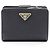 Portafoglio bi-fold Prada Saffiano Triangolo Nero