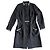 Thierry Mugler Mugler Abrigo de Lana Negro con Detalles Plateados