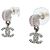 Chanel Pendientes colgantes Silver Coco Mark C25B Plata