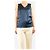 Brunello Cucinelli Ärmelloses Satin-Top in Mitternachtsblau - Größe S