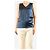 Brunello Cucinelli Ärmelloses Satin-Top in Mitternachtsblau - Größe S - Ansicht 3