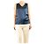 Brunello Cucinelli Midnight blue sleeveless satin top - size S