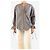 See by Chloé Grau gestreifte Bluse mit V-Ausschnitt - size UK 10