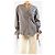 See by Chloé Grau gestreifte Bluse mit V-Ausschnitt - size UK 10 - Ansicht 3