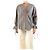 See by Chloé Blusa a righe grigie con scollo a V - size UK 10 Grigio