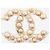 Chanel Broche de pérolas Silver Coco Mark 03A Prata