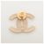 Chanel Broche dourada com strass - vista 2