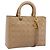 Christian Dior Cannage Lady Dior Large Hand Bag Patent Beige Gold