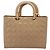 Christian Dior Cannage Lady Dior Large Hand Bag Patent Beige Gold - vista 2