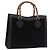 GUCCI Bamboo Hand Bag Suede Black Gold Tone 002 1186 0260