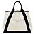 Borsa Tote Balenciaga Cabas in tela e pelle blu navy Nero Bianco