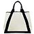Borsa Tote Balenciaga Cabas in tela e pelle blu navy Nero Bianco - vista 3
