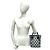 Mini mala tote Loewe Repeat Anagram em tela e couro Marrom Preto - vista 2