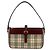 Borsa a tracolla Burberry Nova Check in tela e pelle Beige Bordò