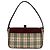 Borsa a tracolla Burberry Nova Check in tela e pelle Beige Bordò - vista 3