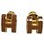 Hermès Brincos Mini Pop H Stud Earrings Hermes Marrom Dourado