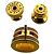 Hermès Brincos Mini Pop H Stud Earrings Hermes Marrom Dourado - vista 3