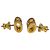 Hermès Brincos Mini Pop H Stud Earrings Hermes Marrom Dourado - vista 4