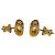 Hermès Brincos Mini Pop H Stud Earrings Hermes Marrom Dourado - vista 5