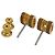 Hermès Brincos Mini Pop H Stud Earrings Hermes Marrom Dourado - vista 7