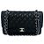 Borsa a tracolla Chanel Matelassé Coco Mark Double Flap Nero