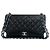 Borsa a tracolla CHANEL Matelassé Coco Mark Double Flap Nero