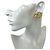 Orecchini a clip Chanel Vintage Coco Mark motivo lava D'oro - vista 2