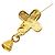 Broche Chanel Coco Mark Gold Dourado - vista 3