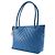 Borsa Tote Chanel Vintage Chevron Blu - vista 2